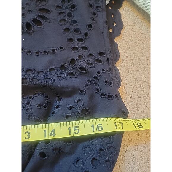 Gianni Bini Black Eyelet V Neck Cap Sleeve Womens Size 6 Mini Dress Pockets - Picture 8 of 10